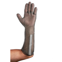 CE Approved Hook Belt 15cm Long Cuff  304L Stainless Steel Butcher Chain Mail Gloves
